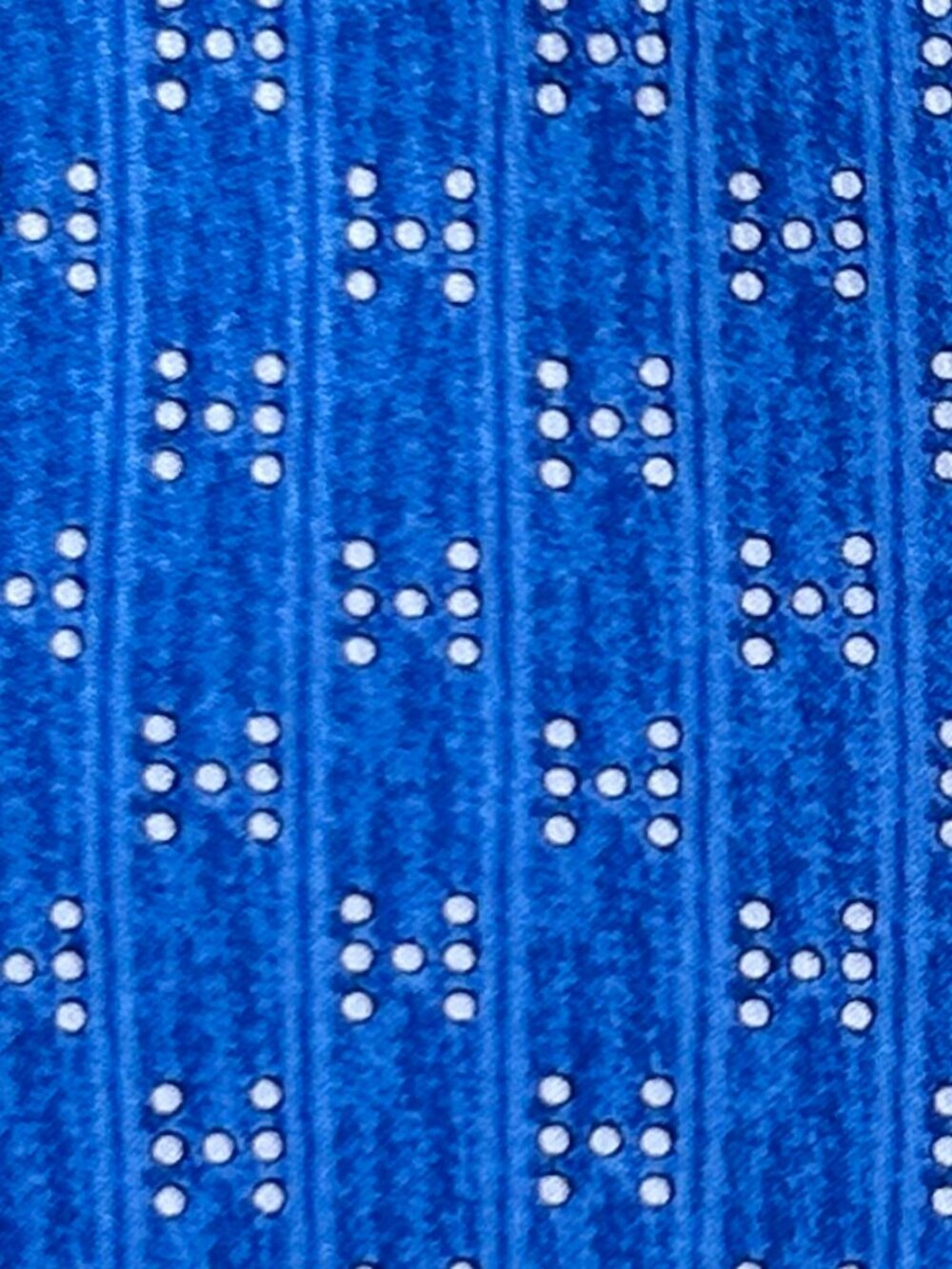 100% REAL HERMES TIE ~ BRIGHT BLUE w FUN GRAY MODERN H CIRCLE DOTS MOSAIC XL
